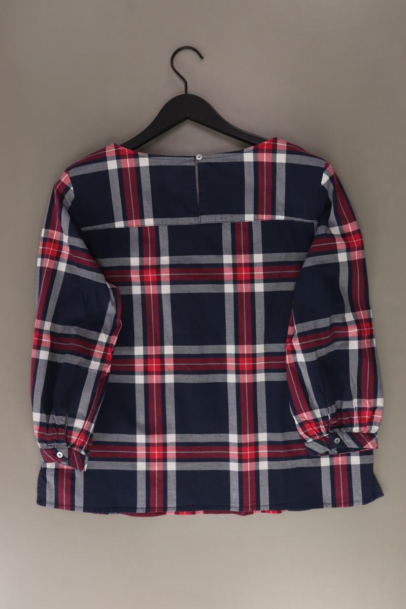 Tom Tailor Karobluse Gr. 42 kariert 3/4 Ärmel blau aus Baumwolle