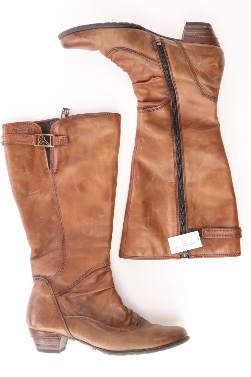 Tamaris Absatzstiefel Gr. 37 braun aus Leder