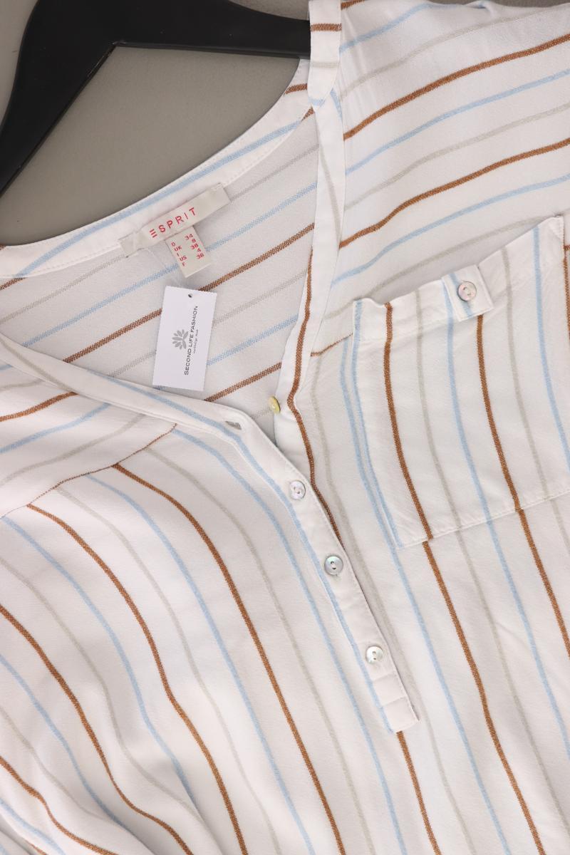 Esprit Langarmbluse Gr. 34 gestreift weiß aus Viskose