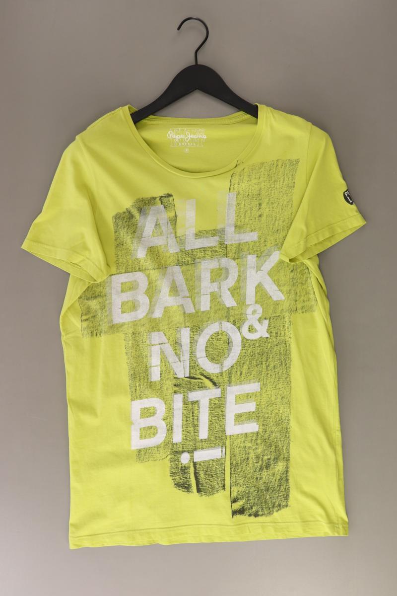 Pepe Jeans Printshirt für Herren Gr. S Kurzarm grün aus Baumwolle