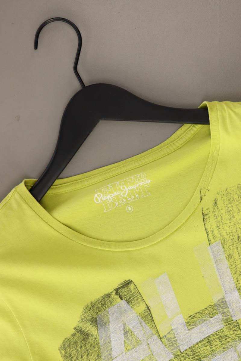 Pepe Jeans Printshirt für Herren Gr. S Kurzarm grün aus Baumwolle