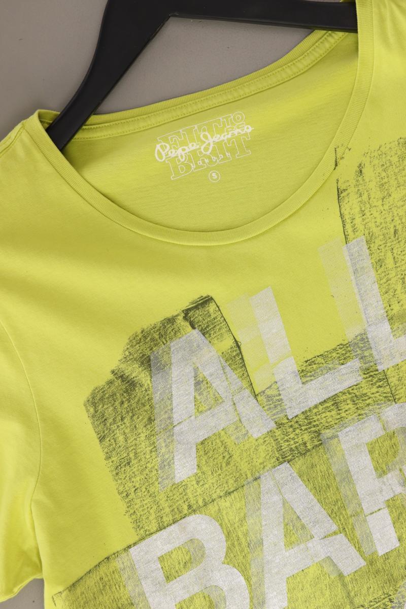 Pepe Jeans Printshirt für Herren Gr. S Kurzarm grün aus Baumwolle