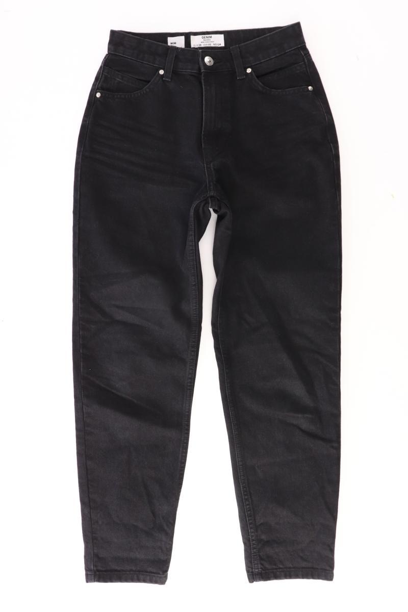Bershka Mom Jeans Gr. 34 schwarz aus Baumwolle