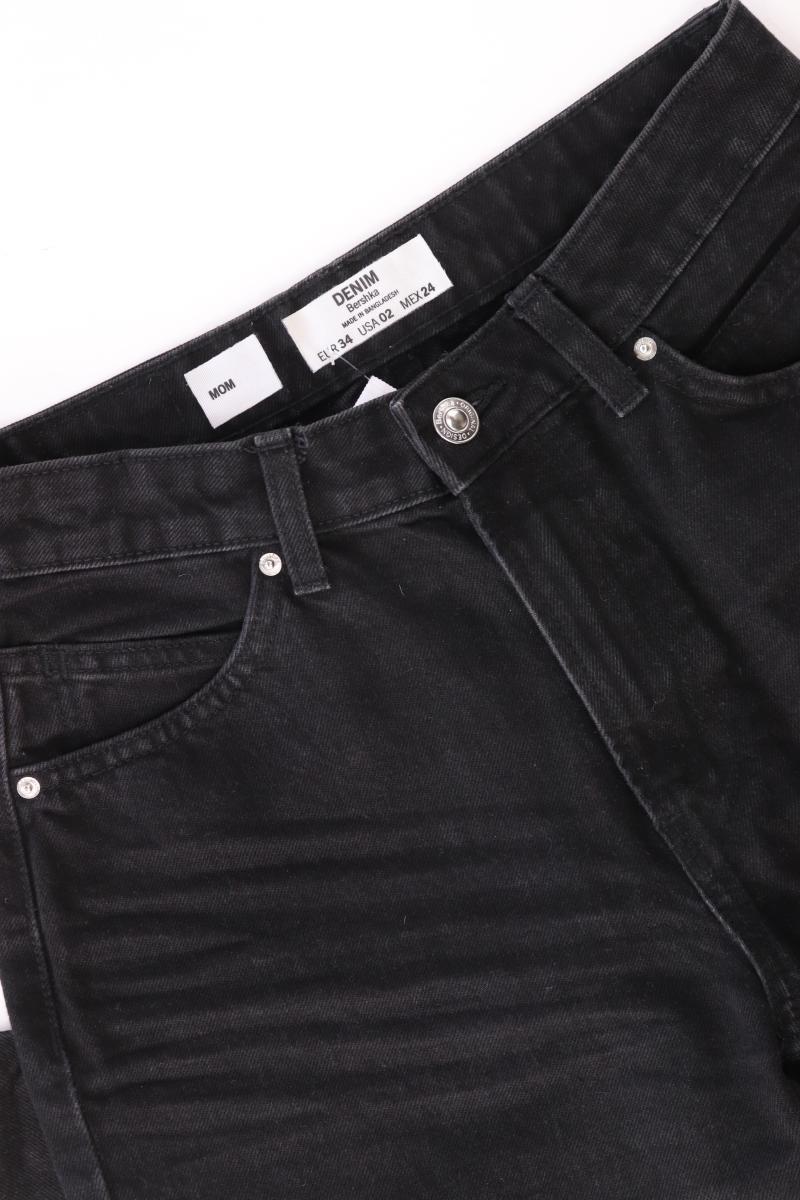 Bershka Mom Jeans Gr. 34 schwarz aus Baumwolle