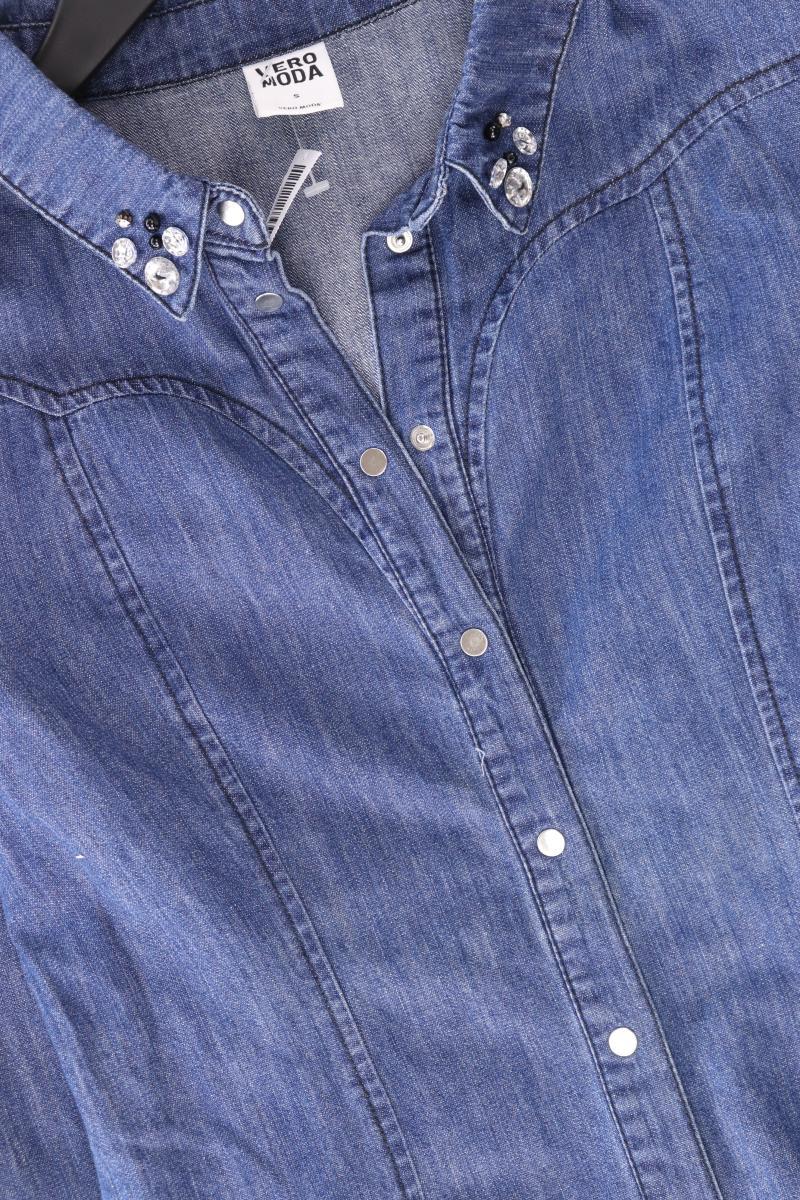 Vero Moda Bluse Gr. S Langarm blau aus Baumwolle