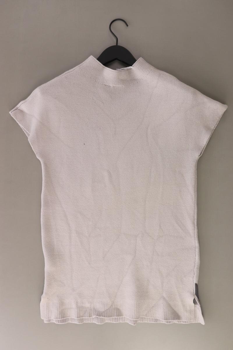 Heine Strickshirt Gr. 40 Kurzarm grau aus Baumwolle