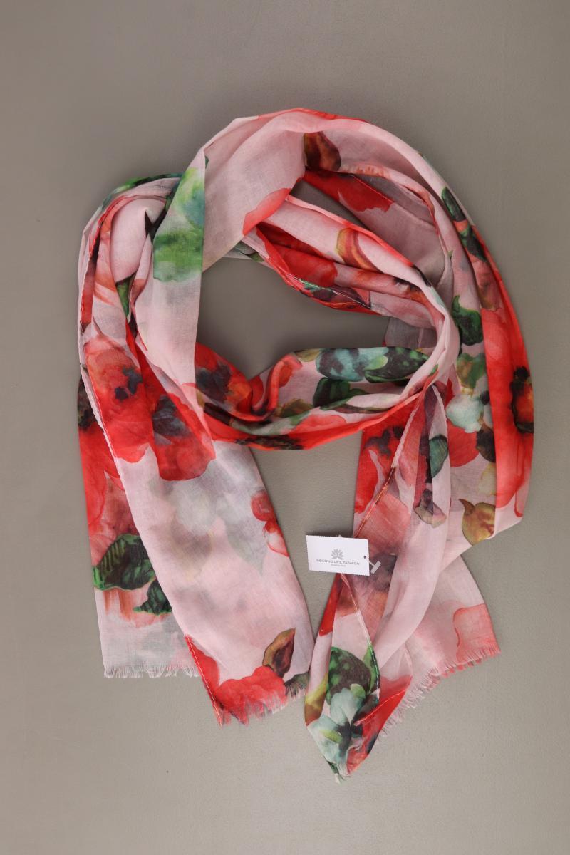 Schal mit Blumenmuster neuwertig rosa aus Seide
