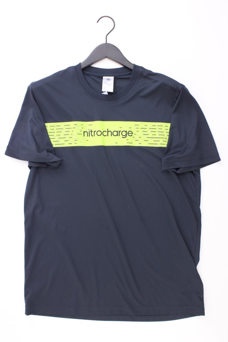 Adidas T-Shirt für Herren Gr. L Kurzarm grau aus Polyester