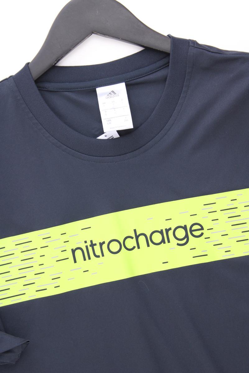 Adidas T-Shirt für Herren Gr. L Kurzarm grau aus Polyester