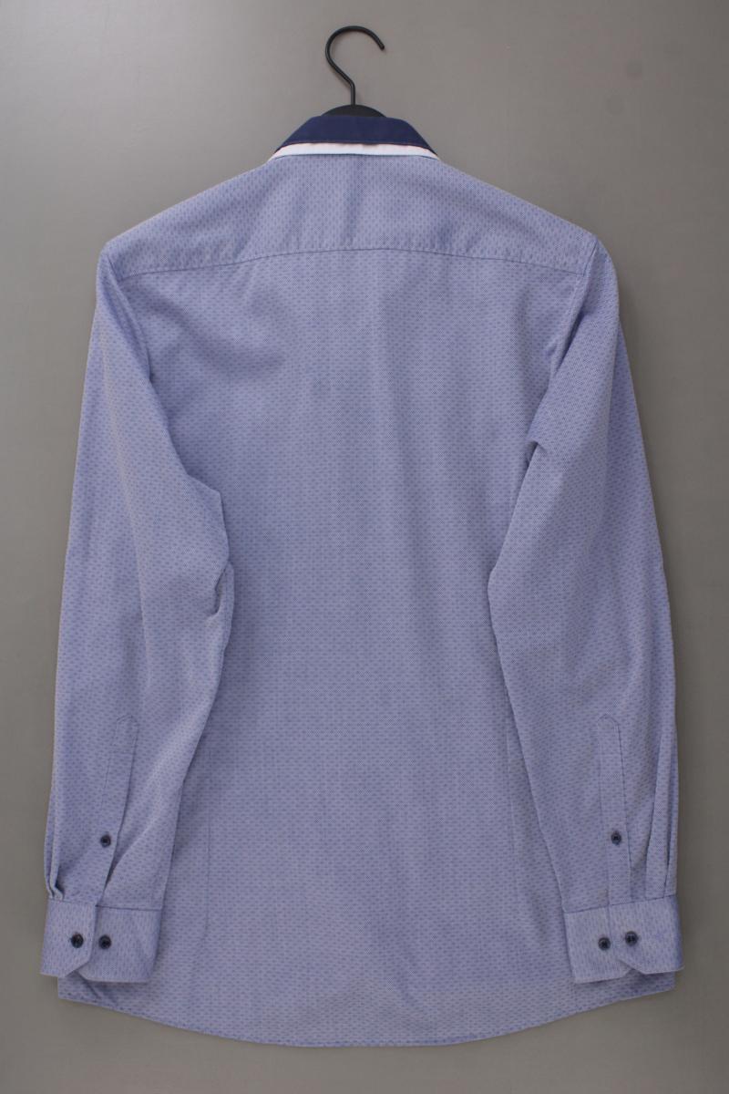 MARVELIS Langarmhemd für Herren Gr. Hemdgröße 44 blau aus Baumwolle