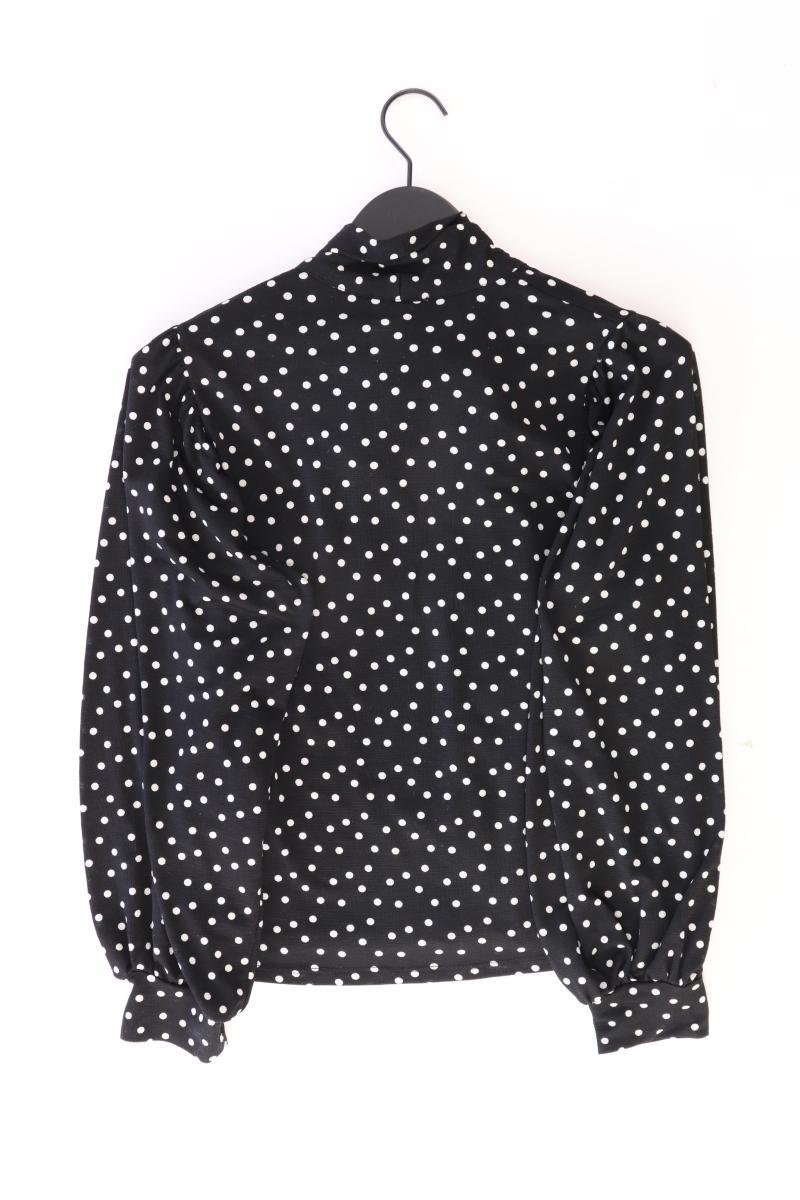 Zara Schluppenbluse Gr. M gepunktet Langarm schwarz aus Polyester