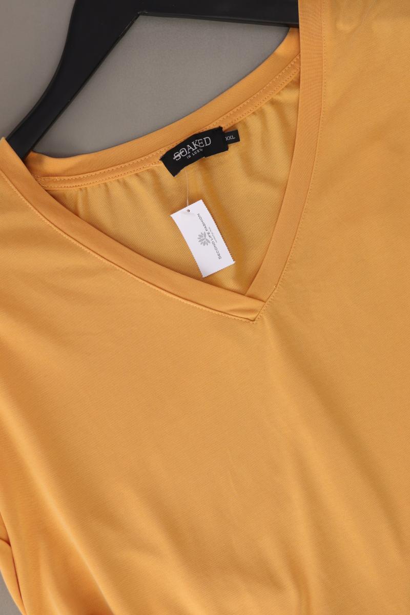 SOAKED IN LUXURY Shirt mit V-Ausschnitt Gr. XXL Kurzarm orange aus Modal