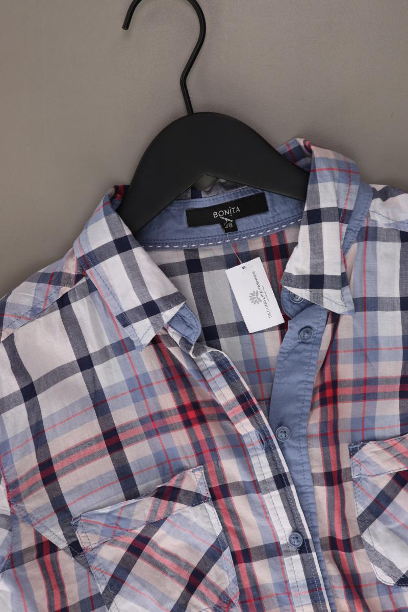 Bonita Karobluse Gr. 38 kariert 3/4 Ärmel blau aus Baumwolle