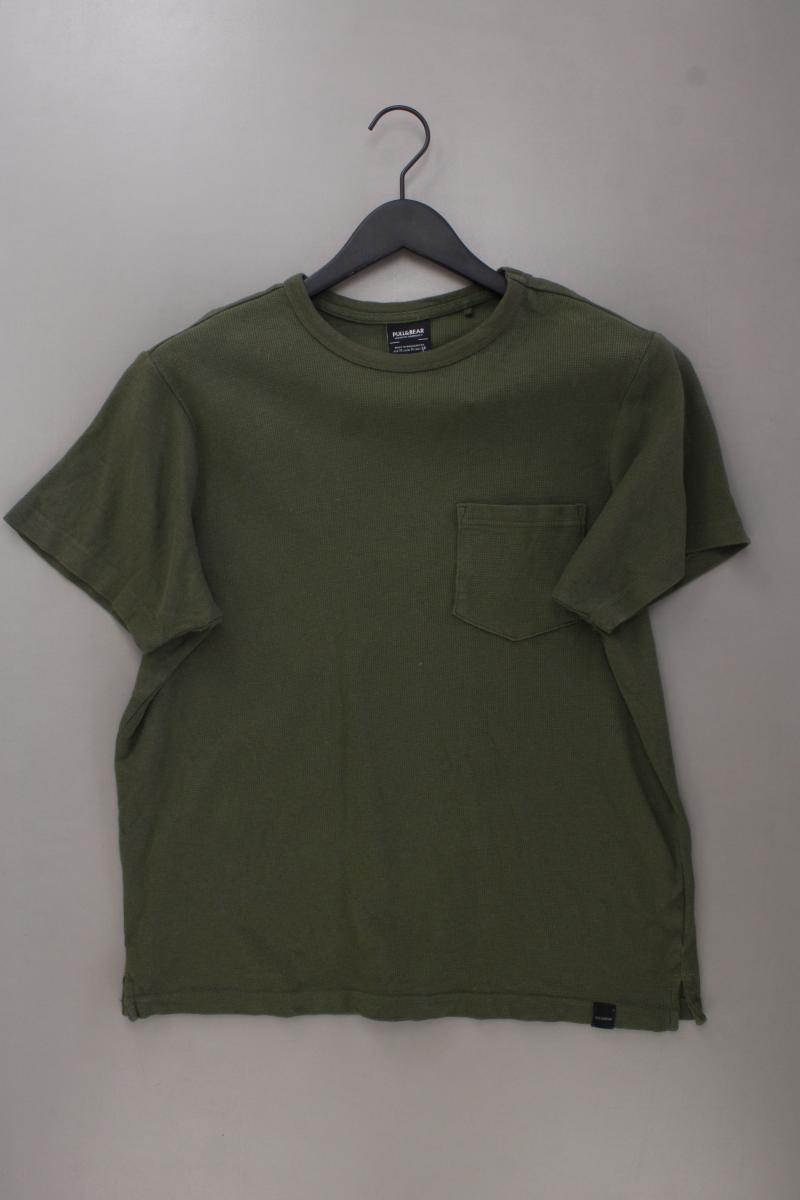 Pull&Bear T-Shirt für Herren Gr. M Kurzarm olivgrün