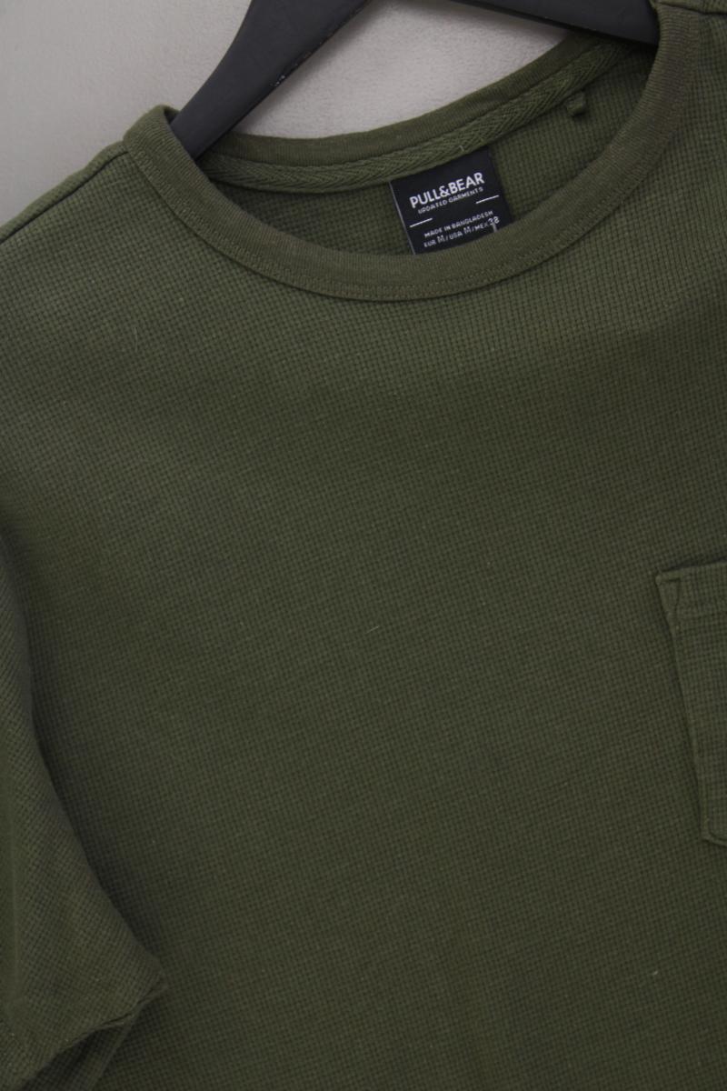 Pull&Bear T-Shirt für Herren Gr. M Kurzarm olivgrün