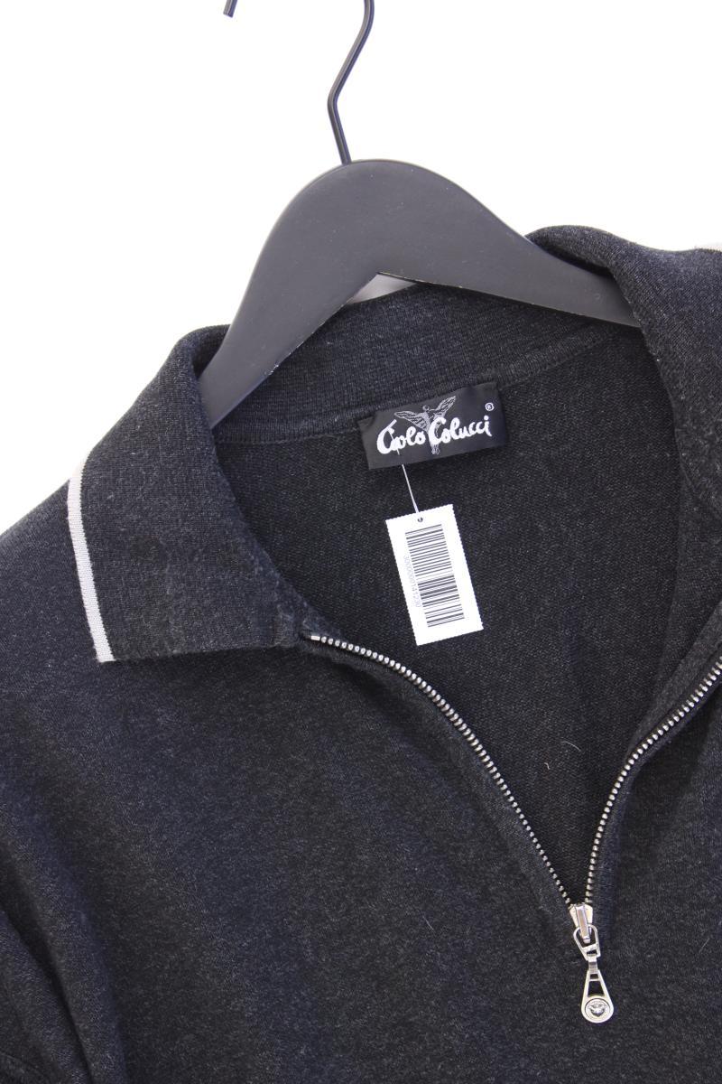 Carlo Colucci Feinstrickpullover für Herren Gr. 56 Vintage grau aus Baumwolle