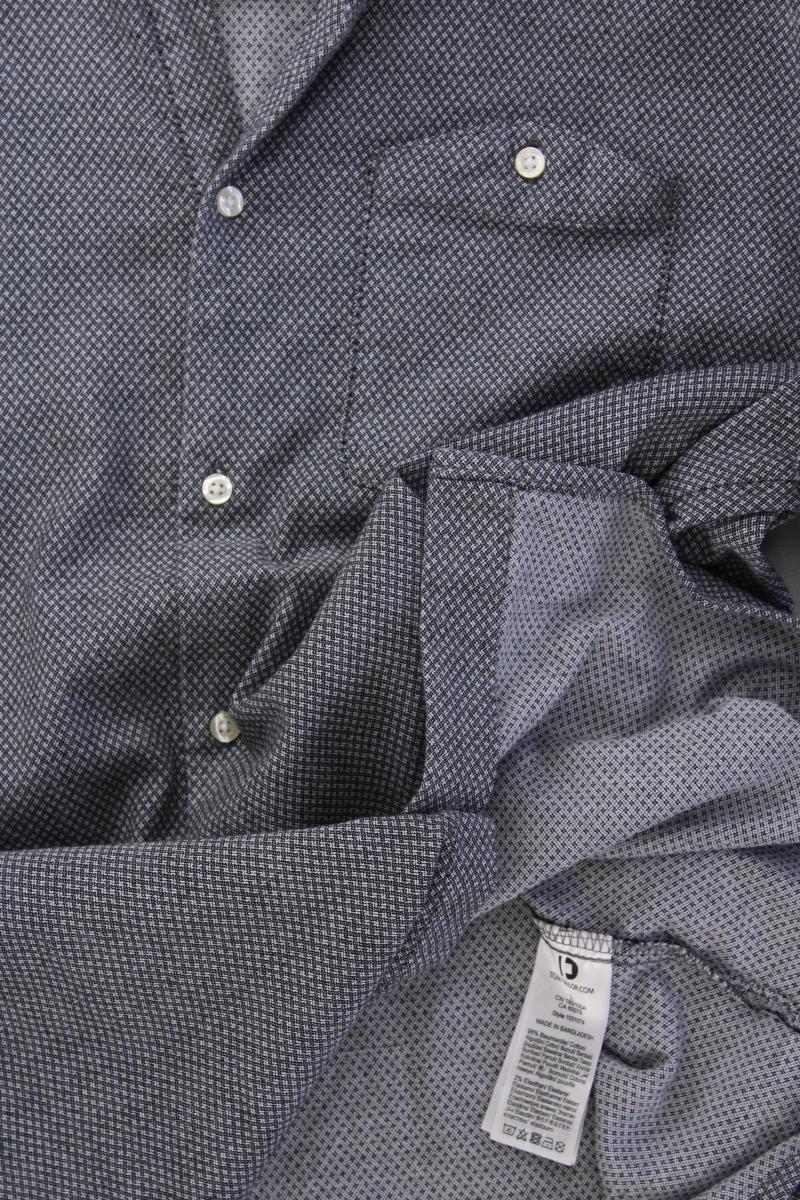 Tom Tailor (Denim) Kurzarmhemd für Herren Gr. L grau aus Baumwolle