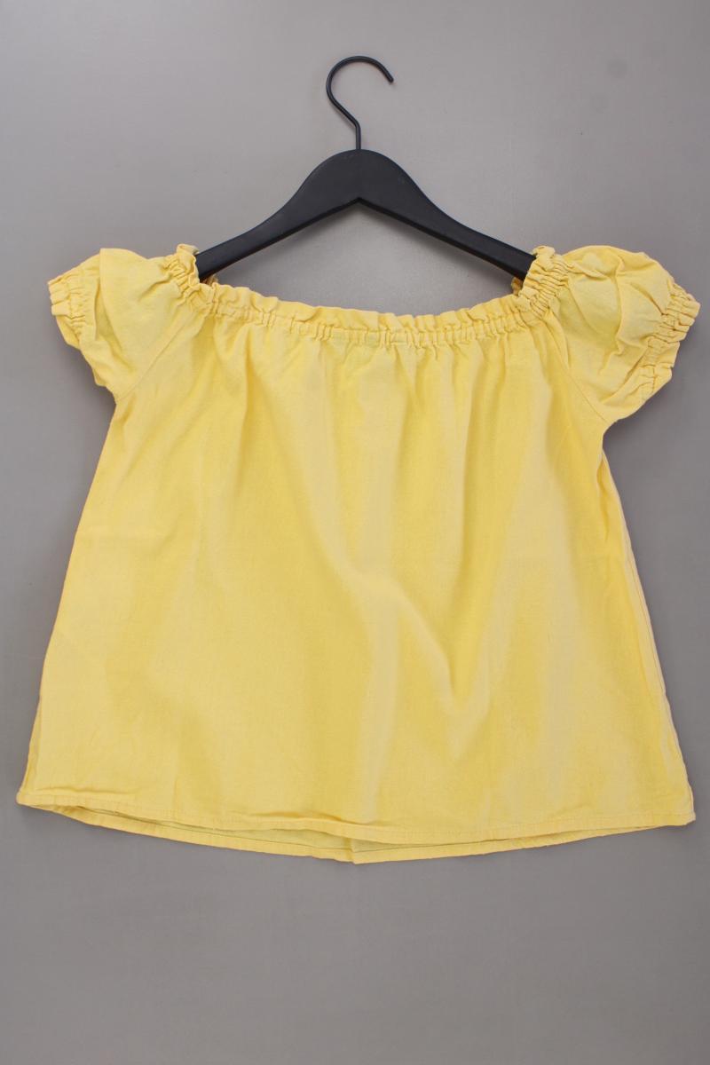 Vero Moda Bluse mit Leinen Gr. S Kurzarm mit Carmen-Ausschnitt gelb