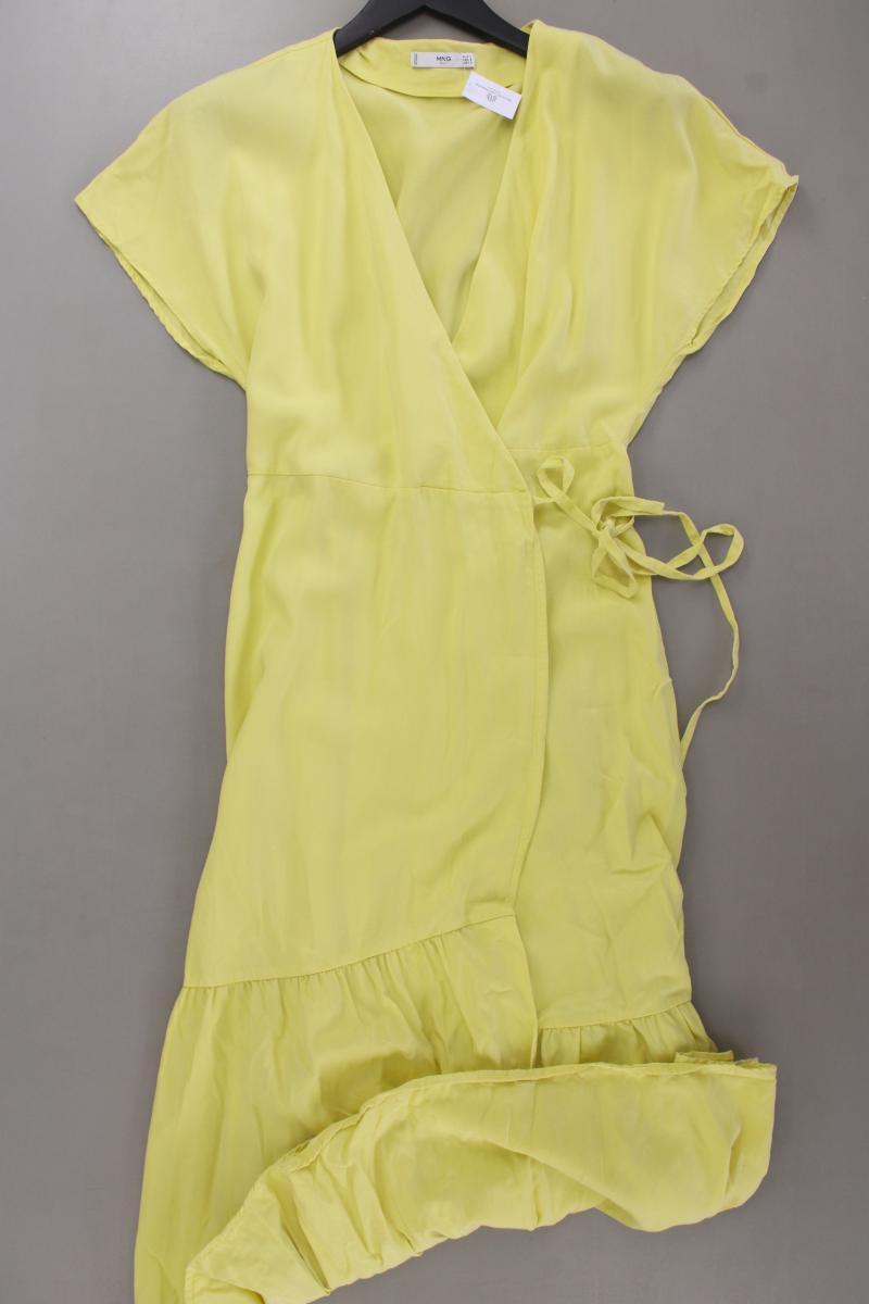 Mango Wickelkleid Gr. L Kurzarm gelb aus Lyocell