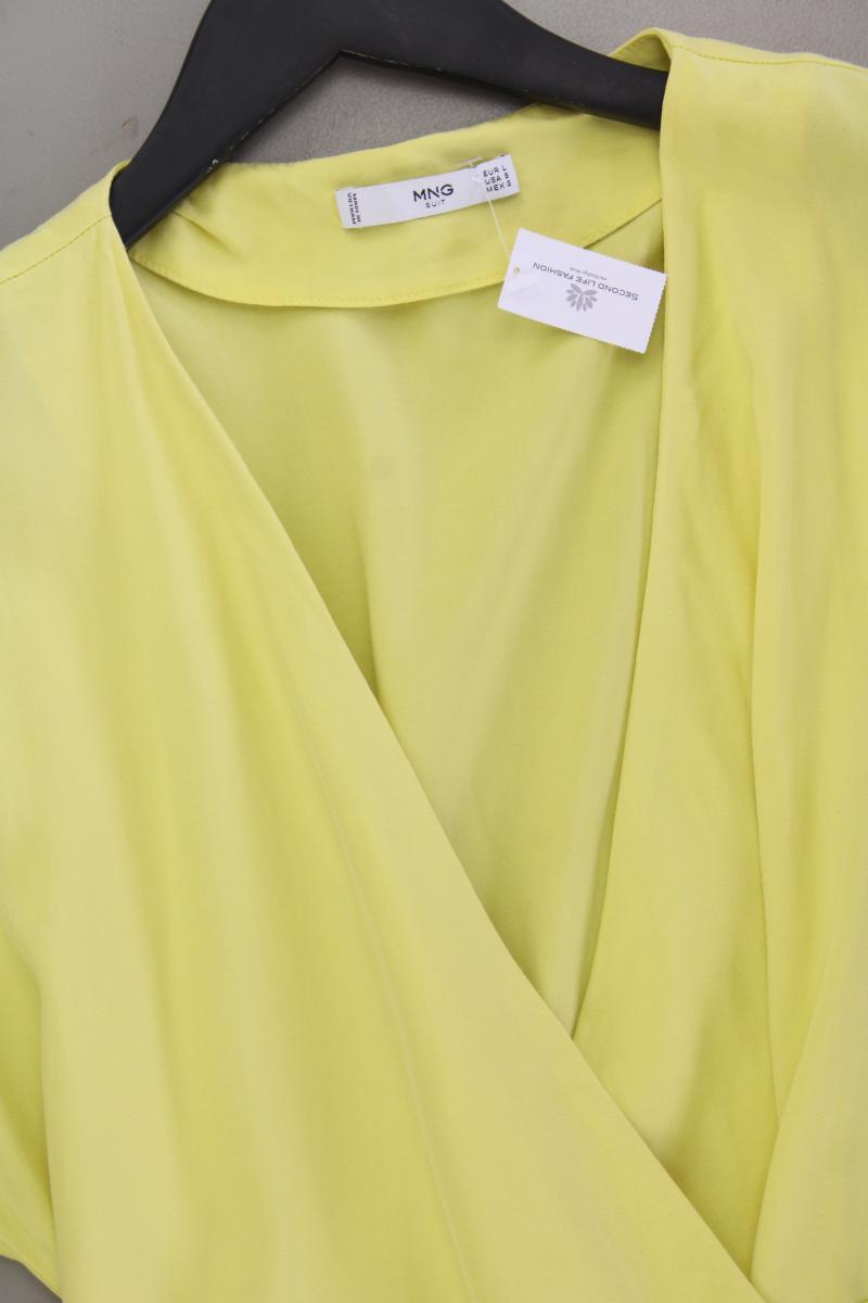 Mango Wickelkleid Gr. L Kurzarm gelb aus Lyocell