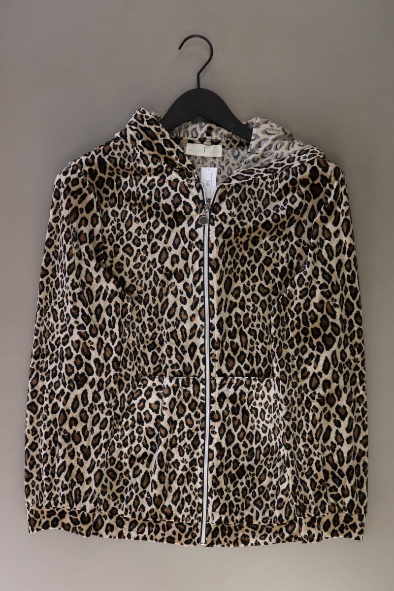 Pfeffinger Sweatjacke Gr. 46 mit Tierdruck Langarm braun aus Polyester
