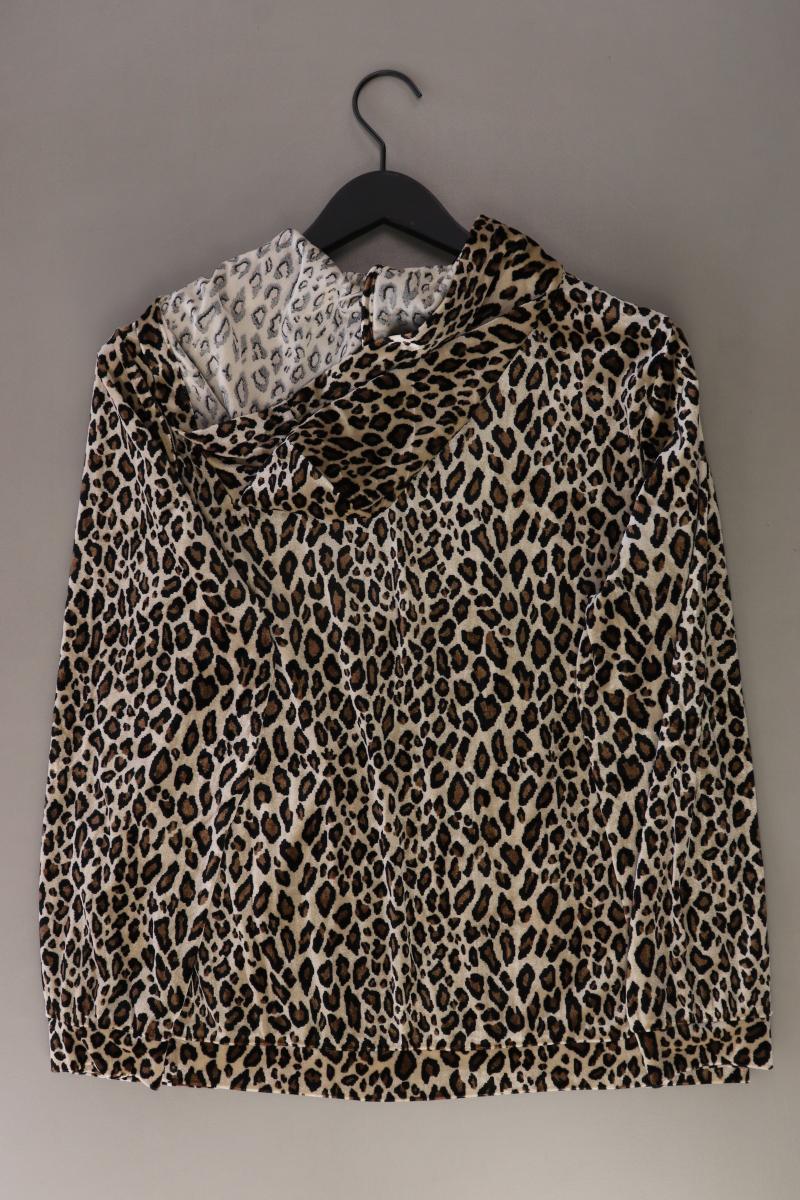 Pfeffinger Sweatjacke Gr. 46 mit Tierdruck Langarm braun aus Polyester