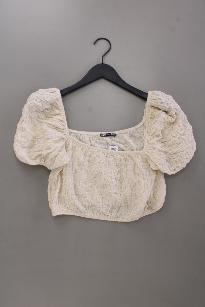 Zara Crop Top Gr. L creme aus Baumwolle