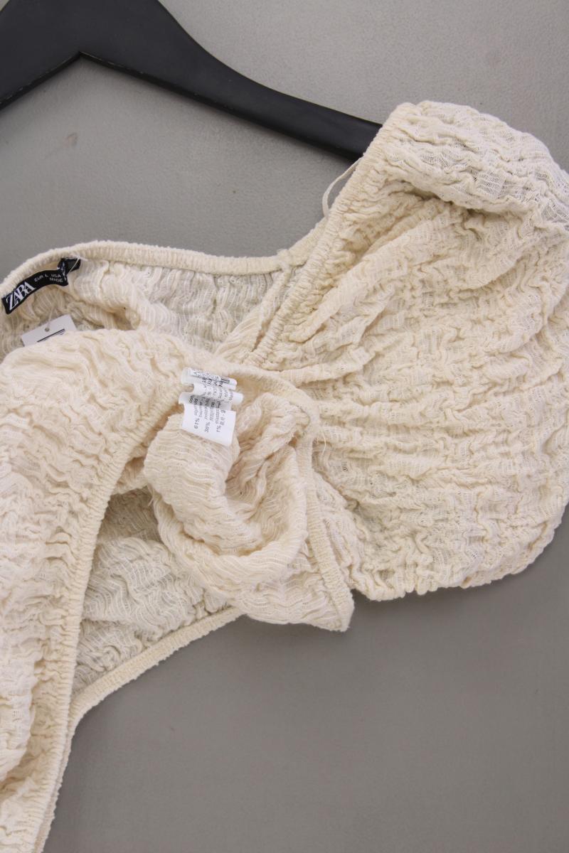Zara Crop Top Gr. L creme aus Baumwolle