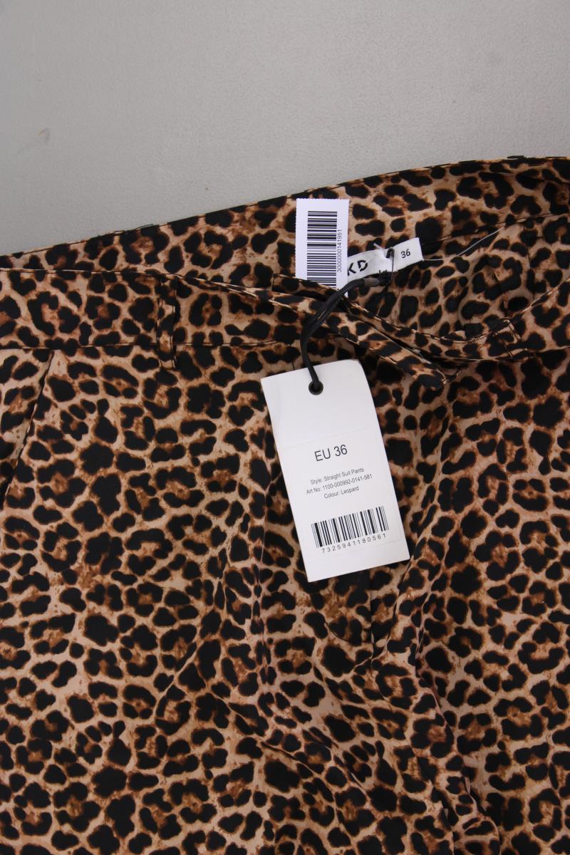 NA-KD Stoffhose Gr. 36 mit Tierdruck neu mit Etikett braun aus Polyester