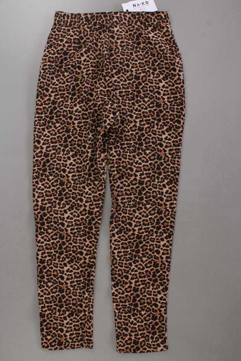 NA-KD Stoffhose Gr. 36 mit Tierdruck neu mit Etikett braun aus Polyester