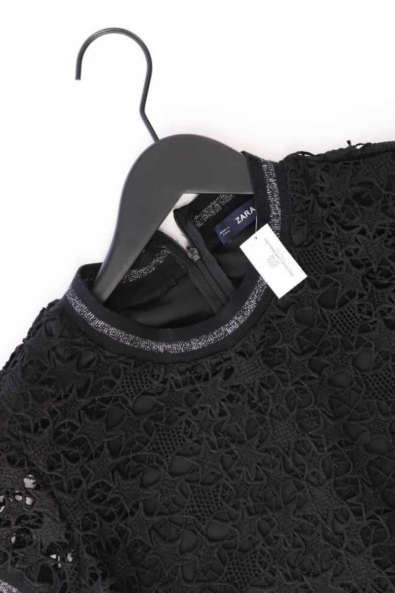 Zara Kurzarmkleid Gr. S mit Glitzer schwarz aus Polyester