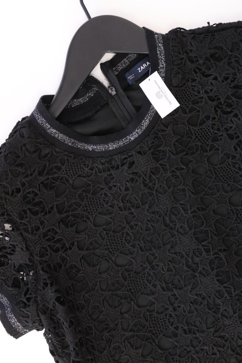 Zara Kurzarmkleid Gr. S mit Glitzer schwarz aus Polyester