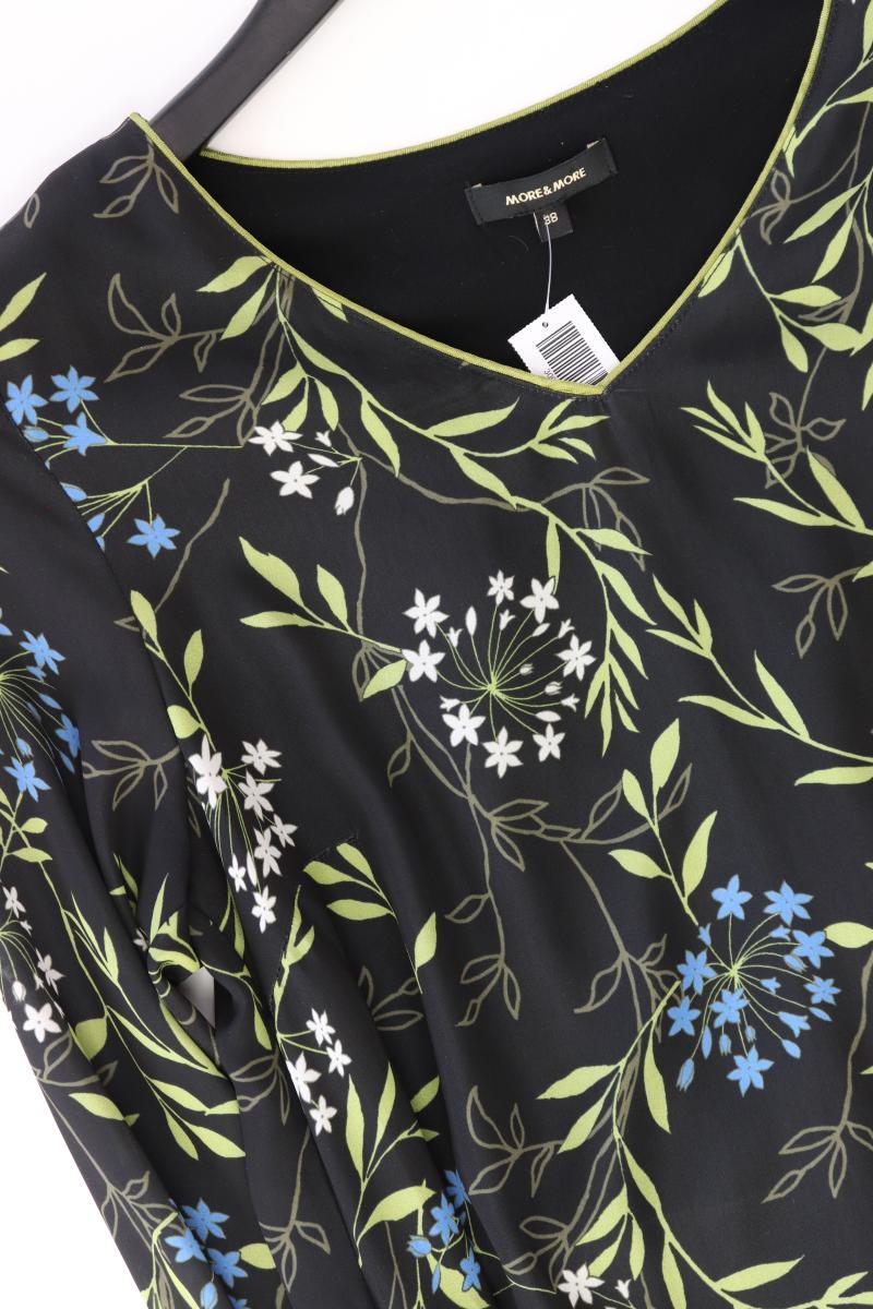 More&More Langarmkleid Gr. 38 mit Blumenmuster neuwertig schwarz aus Polyester