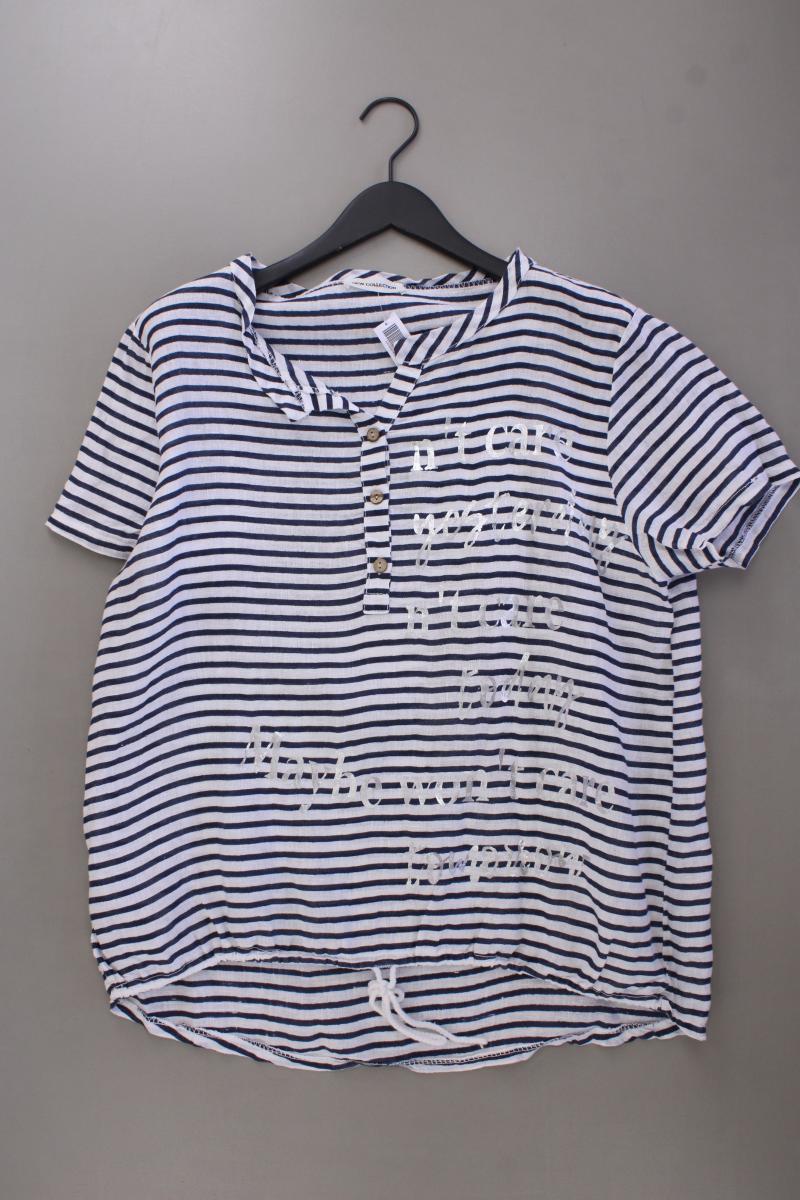 New Collection Leinenbluse Gr. XL gestreift neuwertig Kurzarm blau