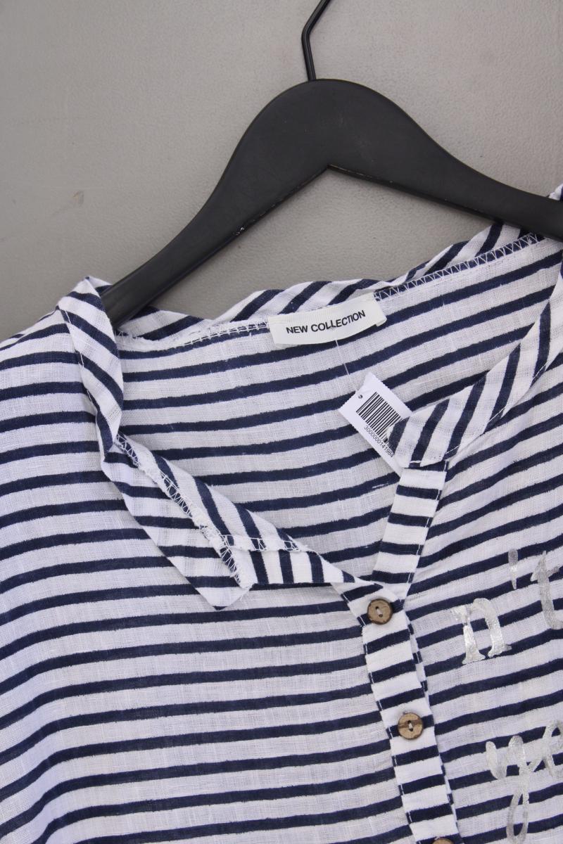 New Collection Leinenbluse Gr. XL gestreift neuwertig Kurzarm blau