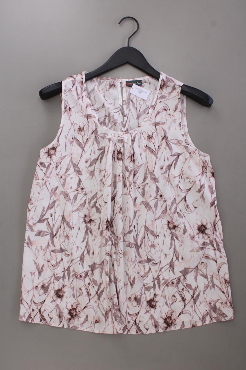 Street One Ärmellose Bluse Gr. 40 mit Blumenmuster rosa aus Polyester