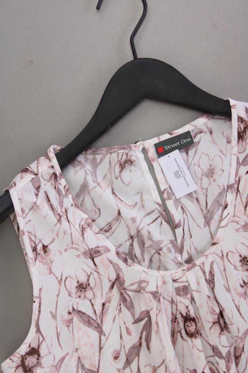 Street One Ärmellose Bluse Gr. 40 mit Blumenmuster rosa aus Polyester