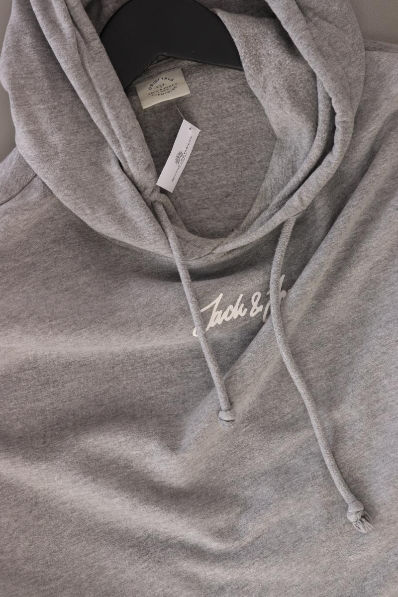 Jack & Jones Hoodie für Herren Gr. M grau aus Baumwolle