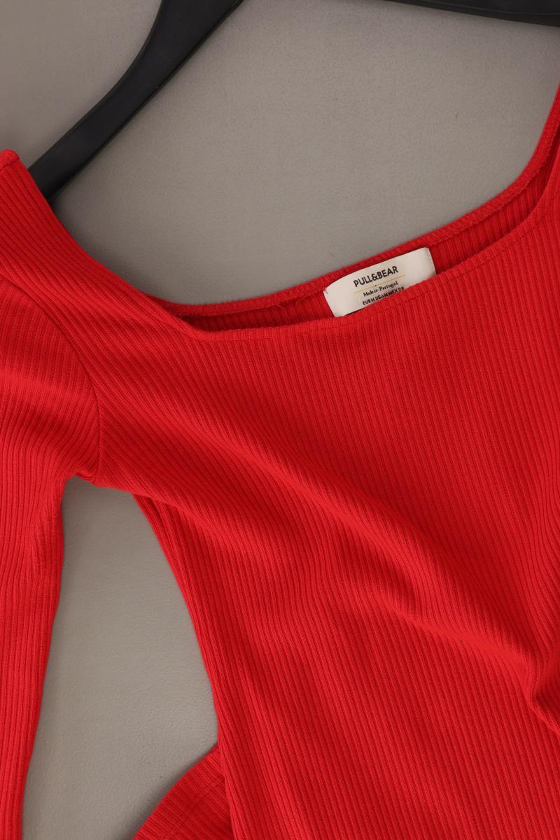 Pull&Bear Schlauchkleid Gr. M 3/4 Ärmel rot aus Baumwolle