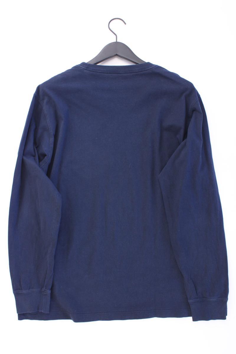 Lands' End Longsleeve-Shirt für Herren Gr. XL Langarm blau aus Baumwolle