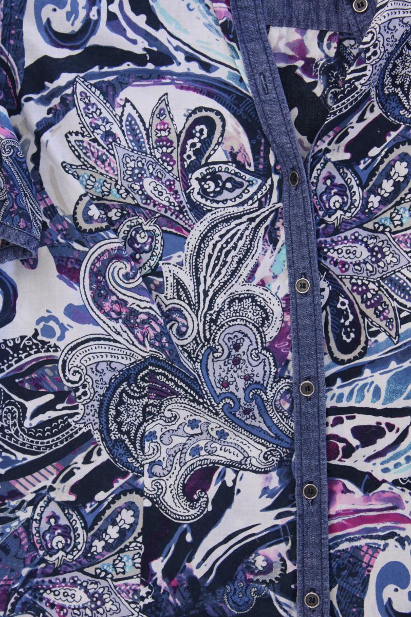 Bonita Kurzarmbluse Gr. 42 mit Paisleymuster blau aus Baumwolle