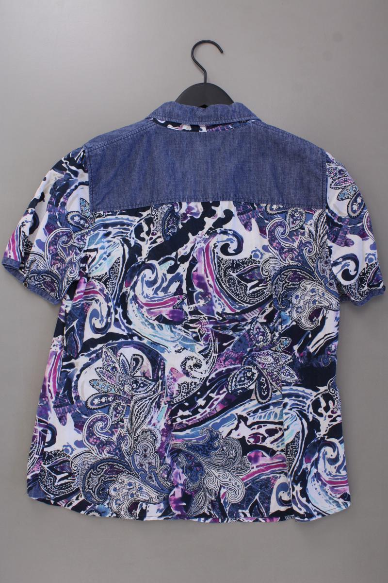 Bonita Kurzarmbluse Gr. 42 mit Paisleymuster blau aus Baumwolle