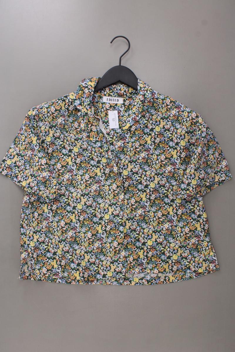 EDITED Kurzarmbluse Gr. 38 mit Blumenmuster mehrfarbig aus Viskose