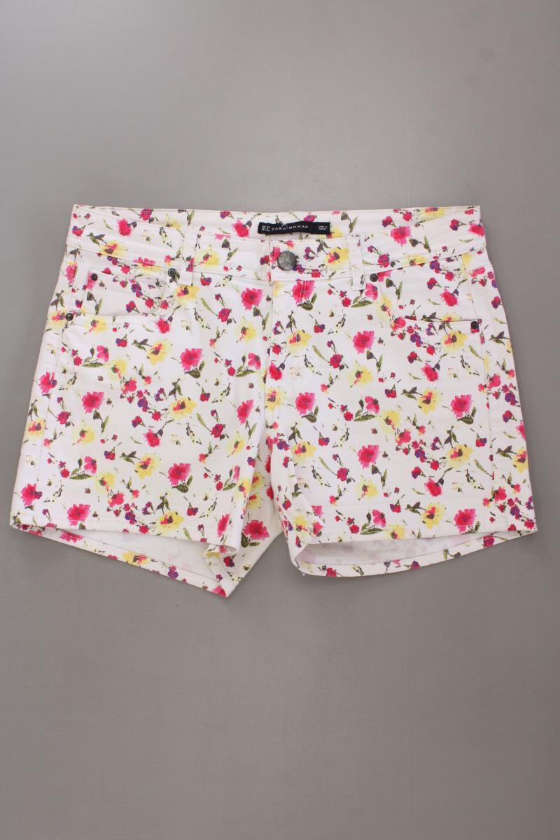 Zara Shorts Gr. 40 mit Blumenmuster creme aus Baumwolle