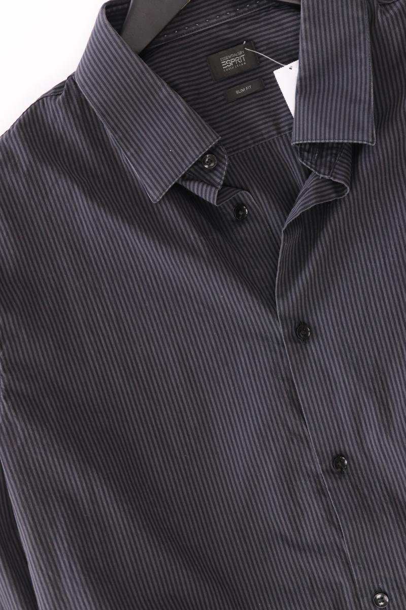 Esprit Collection Langarmhemd für Herren Gr. Hemdgröße 43/44 gestreift schwarz