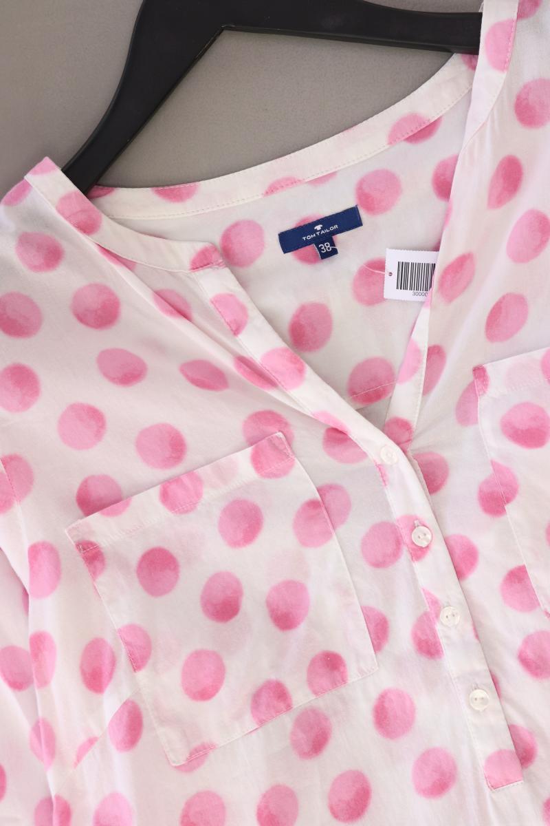 Tom Tailor Langarmbluse Gr. 38 gepunktet pink aus Baumwolle