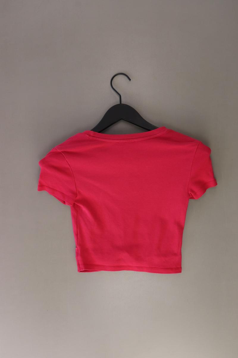 Zara Cropped Shirt Gr. S Kurzarm pink aus Baumwolle