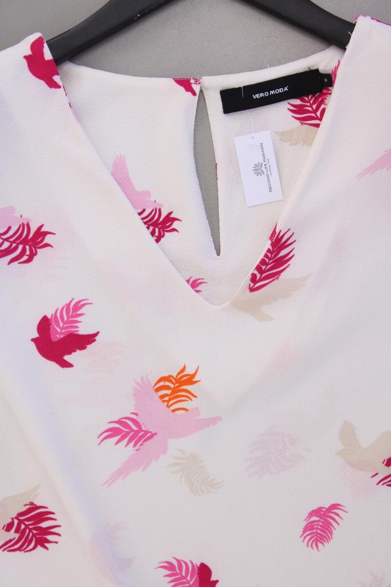 Vero Moda Bluse Gr. S neuwertig Kurzarm creme aus Polyester
