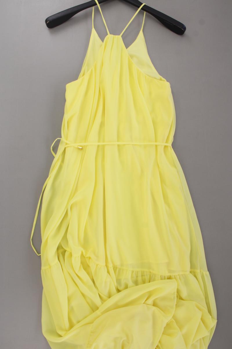 H&M Maxikleid Gr. 36 mit Gürtel Träger gelb aus Polyester