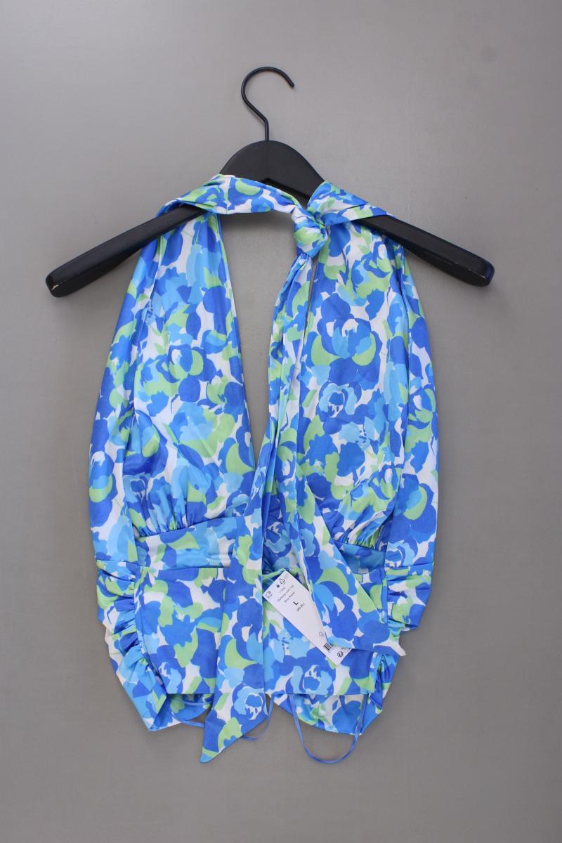 Gina Tricot Neckholder Top Gr. L neu mit Etikett blau aus Polyester